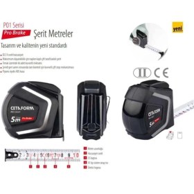 Resim Normadia Pro Brake Şerit Metre 5 mt x 27 Mm, Dayanıklı ve Kullanışlı Ölçüm Aracı 