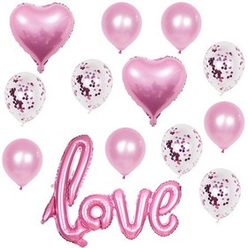Resim Homyl Aşk Mektubu Folyo Balon Şişme Balonlar Sevgililer Günü PEMBE 