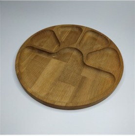 Resim Piede 5 Gözlü Yuvarlak Çerezlik Kahvaltılık 18 CM Ahşap 