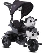 Resim Babyhope 127 Panda Ebeveyn Kontrollü, Üç Tekerlekli, Müzikli Bisiklet Gri 