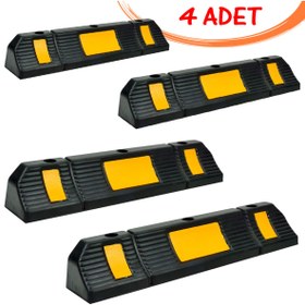 Resim İlgi Trafik Kauçuk Otopark Malzemeleri Kauçuk Otopark Stoperi Araç Durdurucu 60 cm (4 ADET) 