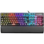 Resim Everest KB-GX7 Bluesky Kırmızı Switch Kablolu Rainbow Deri Bilek Destekli Mekanik Oyuncu Klavye 