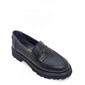 Resim ALBİNİ SİYAH DERİ KADIN LOAFER AYAKKABI 