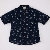 Resim DeFacto Erkek Bebek Flamlı Poplin Desenli Kısa Kollu Gömlek C3412A524SMNV256 Lacivert 