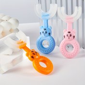 Resim 1'li Paket/3'lü Paket Yumuşak Silikon Kıllı U Şeklinde Diş Fırçası - Diş Eti İçin Nazik, 0-12 Yaş Arası Çocuklar için Ergonomik Tasarım, 360° Diş Temizliği, Sevimli Hayvan Yüzleri (Mavi Ayı, Pembe Kedi, Turuncu Tavşan), Diş Bakımı, Ağız Bakımı, Dayanıklı Diş Etine İyi Gelir 