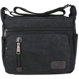 Resim Mufunye Erkek Günlük Erkek Çantası Kanvas Çanta Tek Omuzlu Postacı Çantası Yatay Bölmeli İş Çantası Basit Günlük Çanta Siyah Ul Siyah 