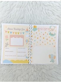 Resim Anne Bebek Günlüğü Bebek Anı Defteri Açık Gri 