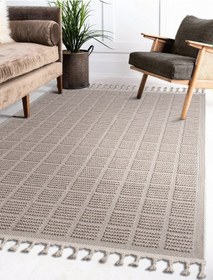 Resim Bukle11880 Bej Yumuşak Dokulu Halı Kilim Salon Mutfak Koridor Kesme Yolluk Dokuma Makine Halısı Bej Bej 