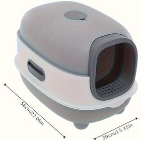 Resim 2025 Ekstra Büyük Kedi Kumu Kutusu, Çıkarılabilir Tepsili ve Anti-Splash Tasarımı - Modern Gri, Dayanıklı PP Malzemesi, Kürek Dahil - Yüksek Yoğunlukta Dayanıklı ve Kolay Temizlenebilir Evcil Hayvan Atık Yönetimi Çözümü, Büyük Kedi Kumu Kutusu, Evcil Hayvan Atık Yönetimi, Sis Koruyucu Özellik, Kolay Temizlenebilir Yüzey, Pilsiz 