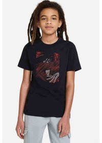Resim Anime One Punch Man Baskılı Unisex Çocuk Siyah T-Shirt (528338755) 