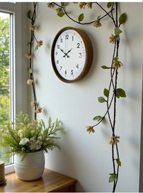 Resim 36 Cm Kahverengi Dekoratif Duvar Saati Çok Renkli 