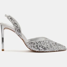 Resim Freya Kadın Gümüş Pullu Topuklu Ayakkabı Gümüş 