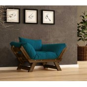 Resim Woodesk Adalar Masif Ceviz-Petrol Renk Berjer CPT8138-140 