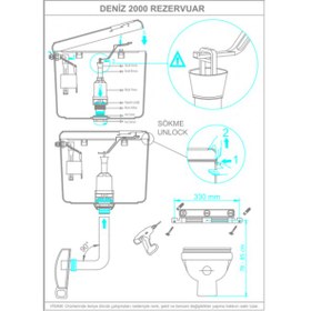 Resim Visam Deniz 2000 Stoplu Spiral Dirsekli Klozet Üstü Rezervuar 