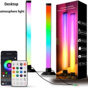 Resim Oda için RGB+IC Işık Barı, 16 Milyon Renk ve 213 Önceden Ayarlanmış Mod Oyun Işıkları, Uzaktan Kumanda ve Uygulama Kontrolü, Dinamik Müzik Senkronizasyon Modu TV Arka Aydınlatma, USB Güçlü Ortam Aydınlatma - 2 Adet/set 