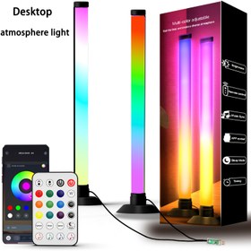 Resim Oda için RGB+IC Işık Barı, 16 Milyon Renk ve 213 Önceden Ayarlanmış Mod Oyun Işıkları, Uzaktan Kumanda ve Uygulama Kontrolü, Dinamik Müzik Senkronizasyon Modu TV Arka Aydınlatma, USB Güçlü Ortam Aydınlatma - 2 Adet/set 
