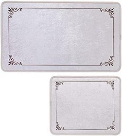 Resim Zarif Desen 2li Banyo Paspas Takımı (Krem, 60x100) 