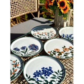 Resim Porland Flower Garden 6 Parça Karma Porselen Pasta Takımı Çiçek Desenli 20 cm Tabak 