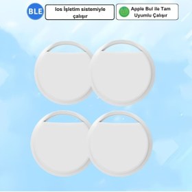 Resim Store Smart Tag MFI Sertifikalı Akıllı Takip Cihazı 4lü Paket IOS Apple Bul Uyumlu Airtag 