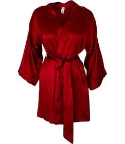 Resim Mita Concept Bordo Saten Mini Boy Sabahlık 