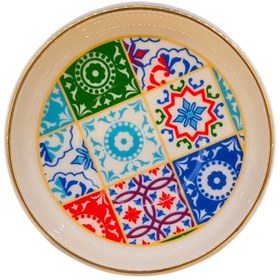 Resim Etnik Desenli 18 Parça Altın Yaldızlı El İşlemeli Çay ve Mırra Seti - 6 Kişilik - 6 kişilik çay seti kaşıklı ( bardak & tabak & kaşık) 