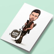 Resim Okçu Erkek Karikatürlü Tebrik Kartı 