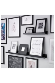 Resim Kalite Adresi Siyah Ahşap Çerçeve Rafı 55x12 cm Duvar Rafı Bir Adet 