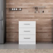 Resim Minar Mutfak Alt Modül 3ç Nray 60CM Dolap Beyaz - B1 