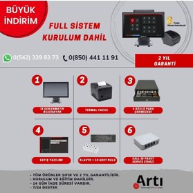 Resim artıbilişim izmir Dokunmatik Bilgisayar/ Para Çekmecesi 4 Gözlü Metal / Termal Yazıcı / Call Id / Klavye Mause 