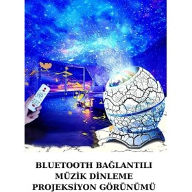 Resim Dinozor Yumurtası Gece Masa Lambası Bluetooth Hoparlör 14 Renk Seçeneği 