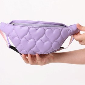 Resim ICONE BAG Icone Çocuk Kalp Kapitone Detaylı Bel Çantası Lila 
