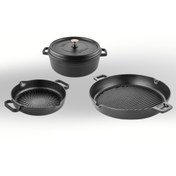 Resim Silver Blackline 4 Parça Demir Döküm Tencere Seti 