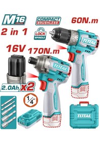 Resim Total TOSLI240968E 16V Matkap + Darbeli Vidalama Makinesi Avantaj Set 