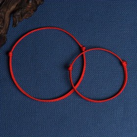 Resim 2 adet El Dokuma Kırmızı İp Kolye Basit Kolye Ayakkabı Kordonu. Noel Yılbaşı Sevgililer Günü Hediyeleri için 