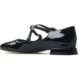 Resim Yaşar Kaşlı Kadın Günlük Babet Ayakkabı 25y Ykş.8264 Z Siyah Rugan Siyah Rugan 