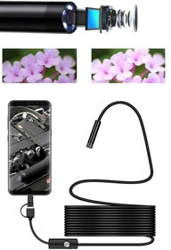 Resim qasul Yeni Nesil Su Geçirmez Endoskop Yılan Video Kamera Led'li 10 Metre 7 Mm Sert Kablo 