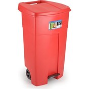 Resim Bora Plastik Pedallı Çöp Kovası 125 Lt. Kırmızı 