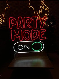 Resim Party Mode On Yazılı Ve Şekilli Neon Tabela Kırmızı 
