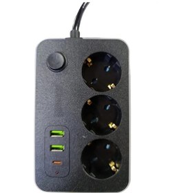 Resim 3 Lü Akım Korumalı 2 Adet Usb 1 Adet Type-c Girişli Priz 3414 1 