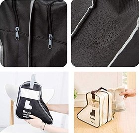 Resim Taşınabilir 2'li Paket Bot Depolama, Kısa Bot Depolama/Koruyucu Çanta, Bot Kılıfı (Siyah) 