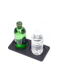 Resim Toplantı Odası Bardak Altlığı 2 Bölümlü Oval Düz Siyah 