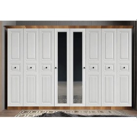 Resim Sementa Membran 8 Kapaklı Gardırop Montaj Dahil Ceviz-byz 280 Cm 