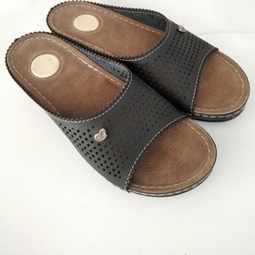 Resim Kadın Terlik Anotomik Taban Korumalı Siyah 