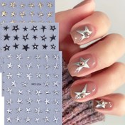 Resim Kabartma Beş Uçlu Yıldız Çivi Sanat Yapışkanlıkları, Siyah Beyaz Altın Yıldız Öz-Yapışkan Çivi Dekalleri, Üç Boyutlu Rhinestone Çivi Yapışkanlıkları, Kadınlar ve Kızlar için DIY Çivi Sanat Süslemeleri, Çivi Sanat Malzemeleri 