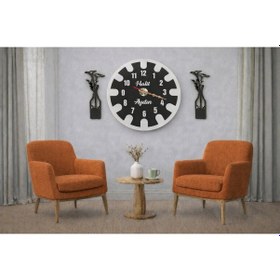 Resim Salon Ve Odalar İçin Tasarlanmış Duvar Saati 40 Cm Çiçekler 30 Cm Kişiye Özel No 10016 Çok Renkli 