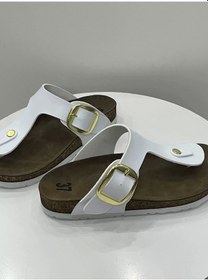 Resim Gema Kadın Parmak Arası Beyaz Terlik Yeni Sezon Beyaz 