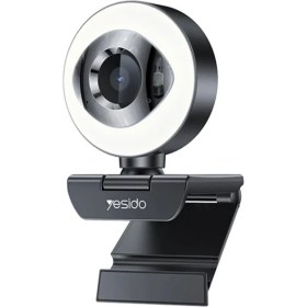 Resim Özka Gsm Yesido KM20 Web Kamerası Pro Full Hd 2k 4mp USB Webcam LED Aydınlatmalı Odak Özellikli 360AYARLI Web Kamera 