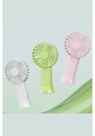 Resim 3 Hız Kademeli Şarjlı Sessiz El Vantilatörü Telefon Tutucu Özellikli El Masa Fanı 