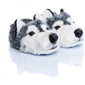 Resim Twigy Sibirya Kurt Gri Hayvanlı Unisex Panduf Terlik Yy0271 