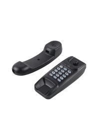 Resim Lemestar Siyah Duvar Montajlı Veya Masaüstü Kablolu Telefon - Flas, Sessiz Mod Ve Son Numara Yeniden Arama Fonksiyonları - Telefon Hattı İle Beslenir, Pil Gerektirmez 